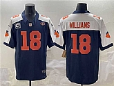 Men's Chicago Bears #18 Caleb Williams Navy White F.U.S.E. With 1-star C Patch And No. 51 Patch Throwback Stitched Jersey,baseball caps,new era cap wholesale,wholesale hats